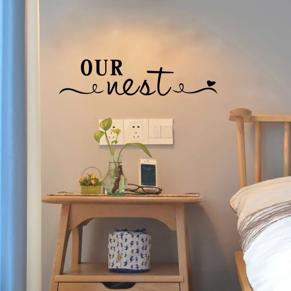 Наше гнездо милые цитаты DIY художественные настенные наклейки виниловые для