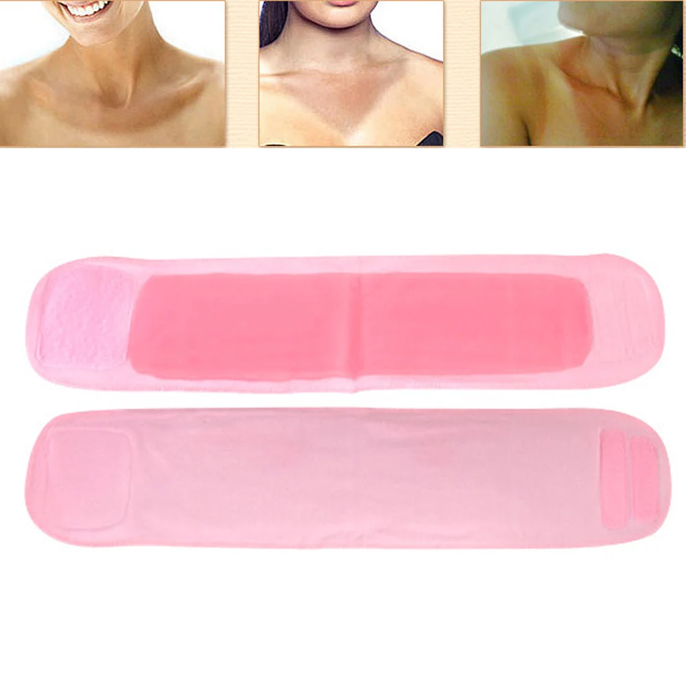 SPA Увлажняющий Шеи Wrap Маска Массажер Розовый Теплый Отбеливание Воротник Шарф