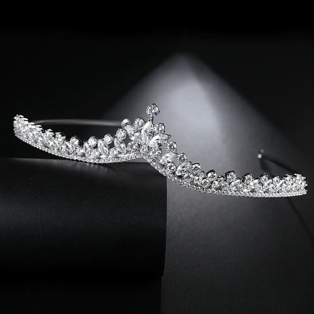 Luoteemi Свадебные Серебряный тон clear Цирконом Кристалл Diamante Тиара для Для женщин
