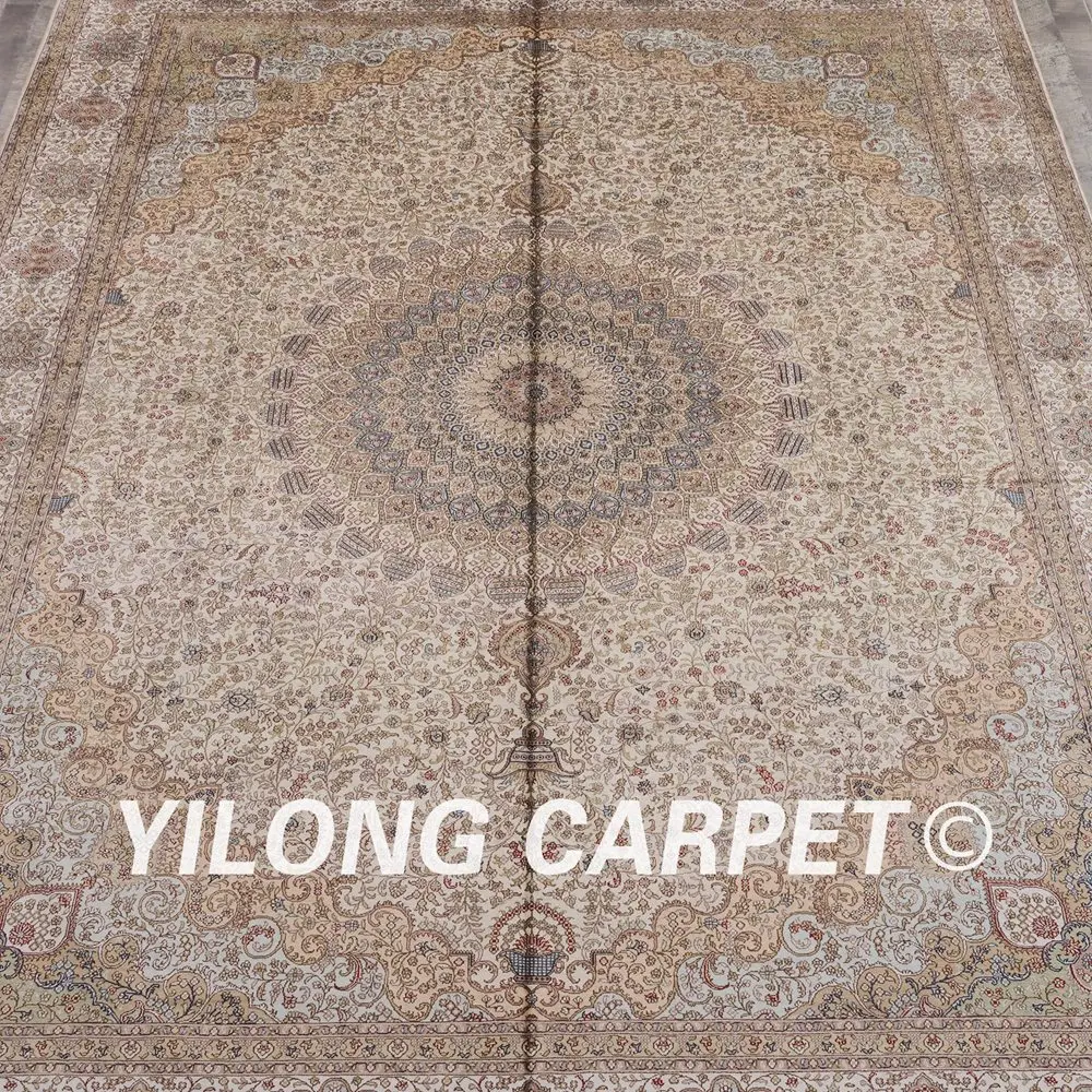 Koop Yilong 9'x12 'Handgeknoopte Perzische Tapijten Turkse Medaillon Silk Tapijten (LH167A9x12)