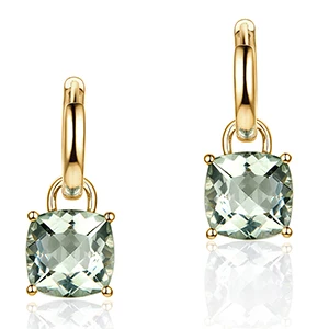Caimao ювелирные изделия романтическое 14 К золото 5.80ct Помолвочное кольцо с аметистом висячие серьги - Цвет камня: Green Amethyst
