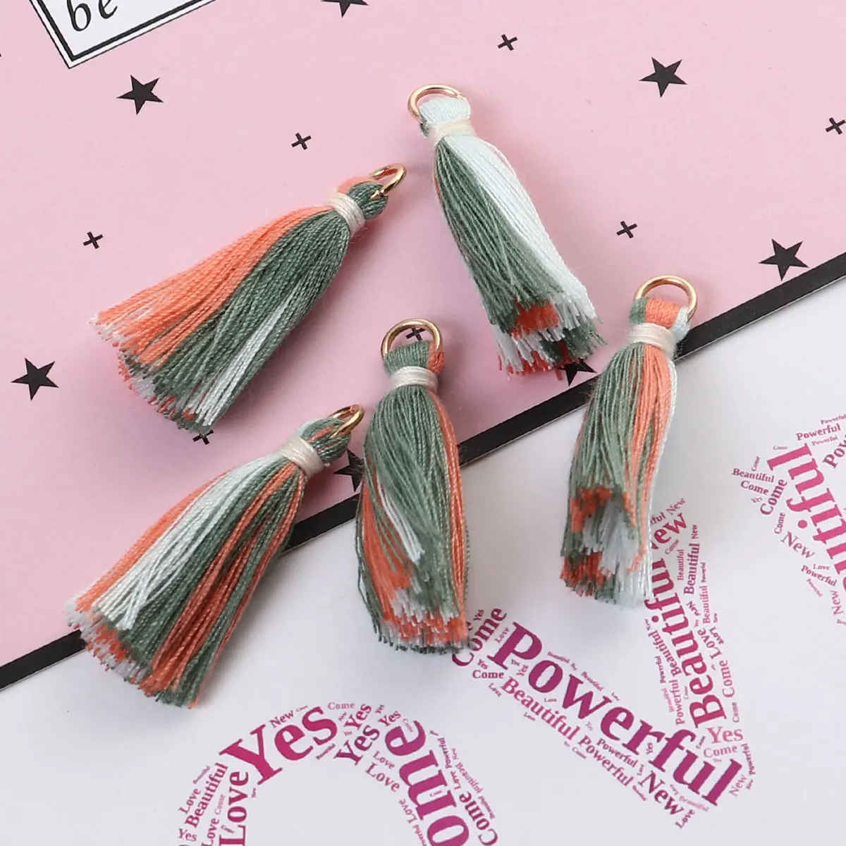 Модная Золотая повязка на голову хлопковая безделушка с кисточками подвеска