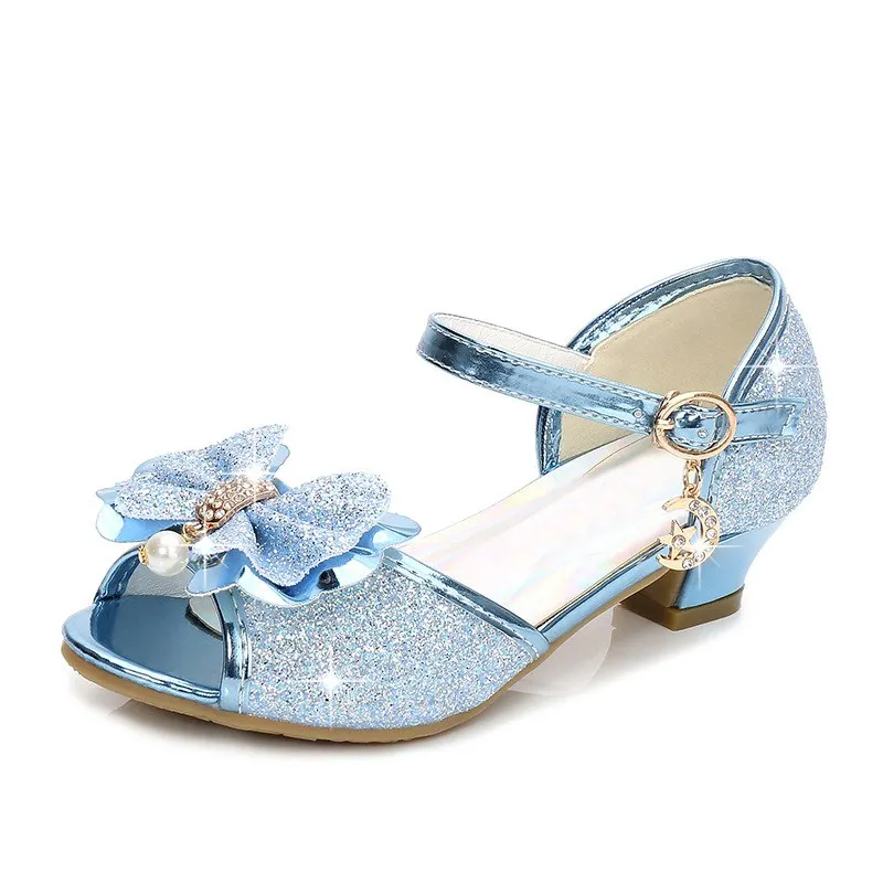 Sandals PaMaBa/Классические платья принцессы Анны для девочек; детский подарок на день рождения; костюм Анны; карнавальный костюм Анны на Хэллоуин - Цвет: Sandals