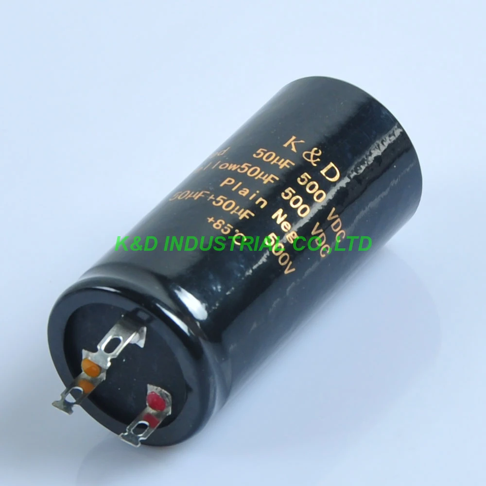 

1pc 34*75mm Can Eelectrolytic Capacitor 50uf + 50uf 500V Guitar Amp