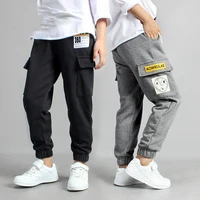 boy big pocket cotton sports pants autumn personality letter printing teen kids 4 14 years casual joggers harem trousers