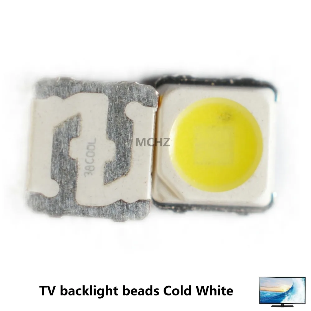 100PCS 3228 2828 LED SMD TV Backlight 3V 2W 700ma LED Beads Cool White For