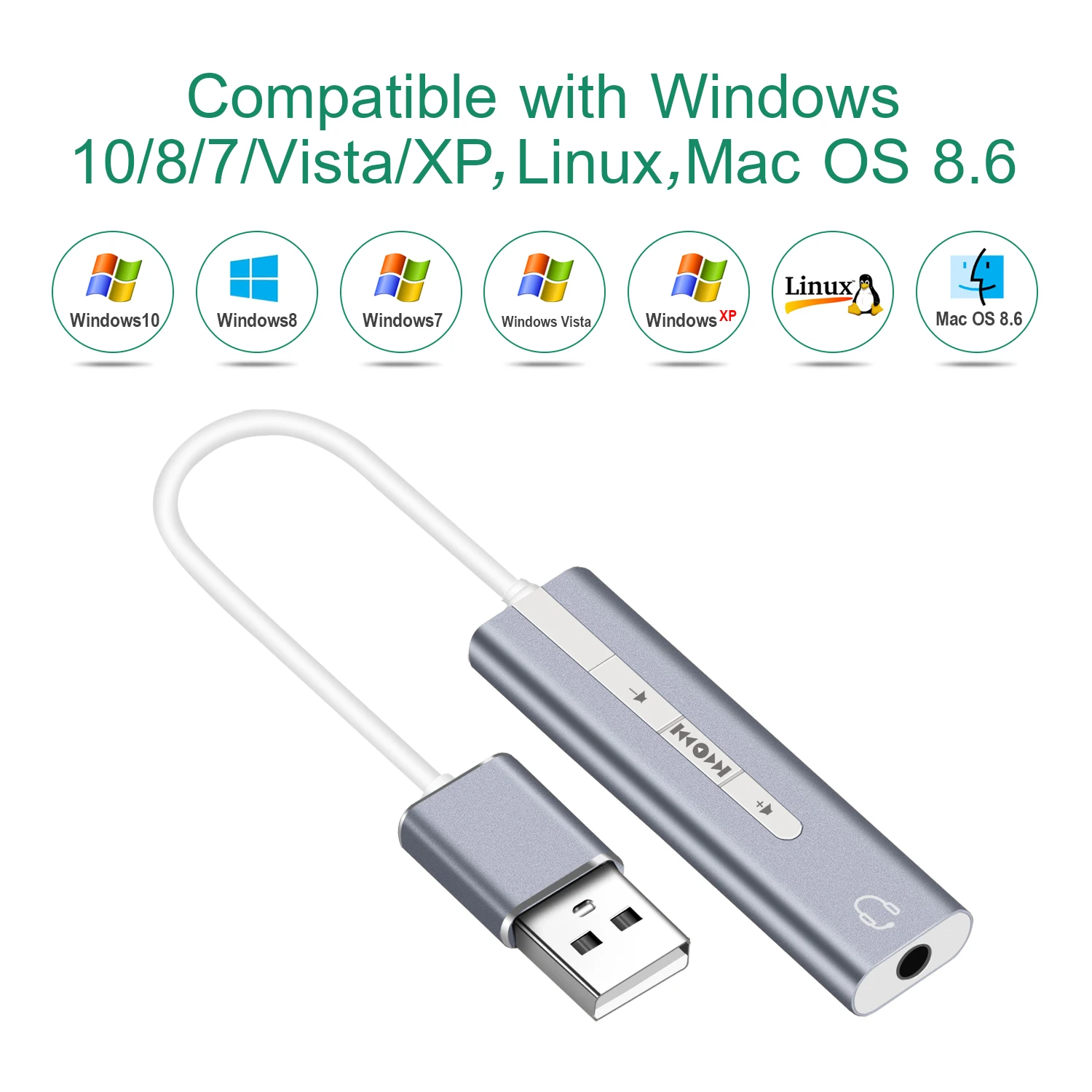 Внешняя звуковая карта GOOJODOQ 2 в 1 3 5 мм USB аудио интерфейс микрофон адаптер для