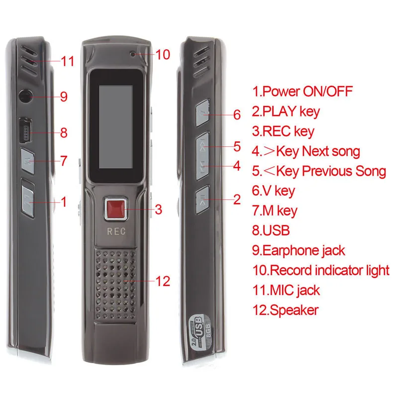 N98 8G Диктофон Аудио Диктофон s MP3 плеер Цифровой диктофон ручка портативный Перезаряжаемый диктофон gravador de voz