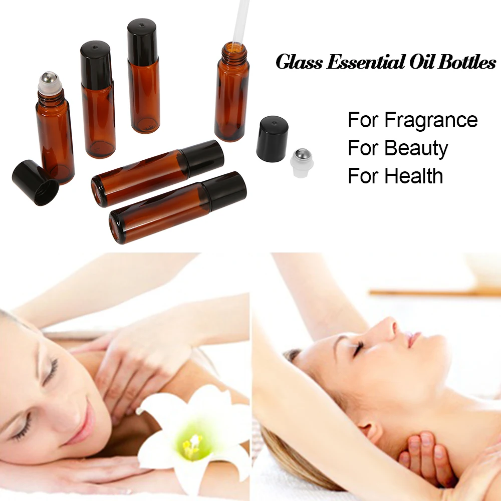 Флаконы янтарного эфирного масла с капельницей 6 шт./компл. 10 мл|perfume oil bottles|oil perfume