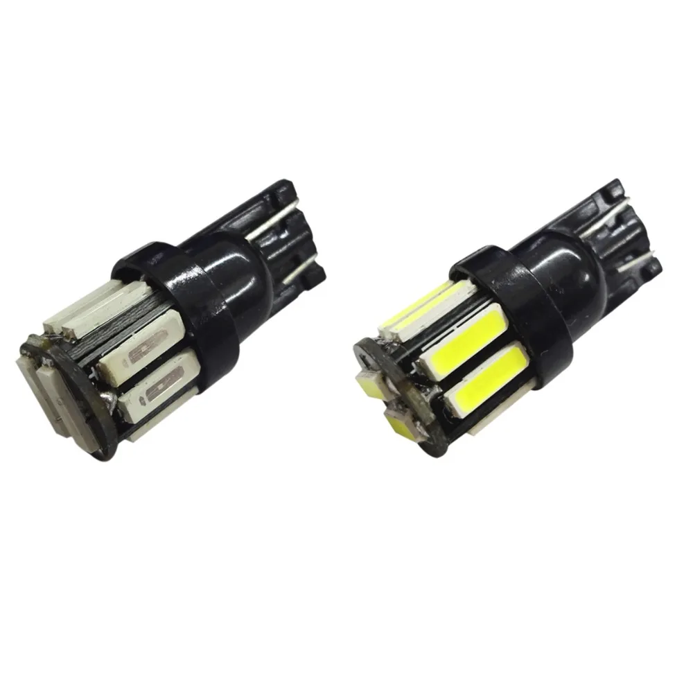 1х t10 w5w внутреннее светодиодное автомобильное освещение авто 7020 чип 10 SMD номерные