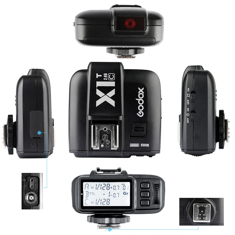 Беспроводной трансмиттер Speedlite GN60 HSS 1/8000s TTL Flash + для Canon 5D 6D 7D MARK II III IV 80D 1DX 5Ds R DHL 2xGodox