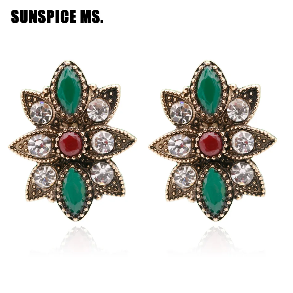 SUNSPICE MS Модные женские серьги гвоздики этнические ювелирные изделия из смолы