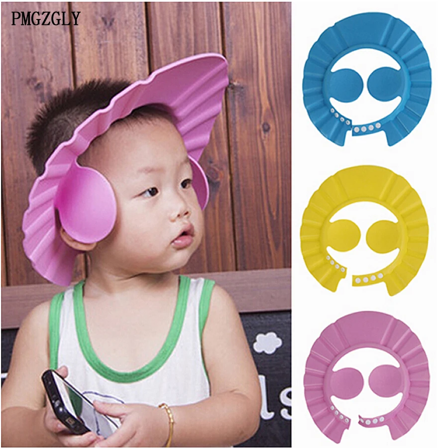 Gorro de champ&uacute; para lavado de beb&eacute;, gorro de ba&ntilde;o para ni&ntilde;os peque&ntilde;os, protector para el pelo, tapas de visera directa-0