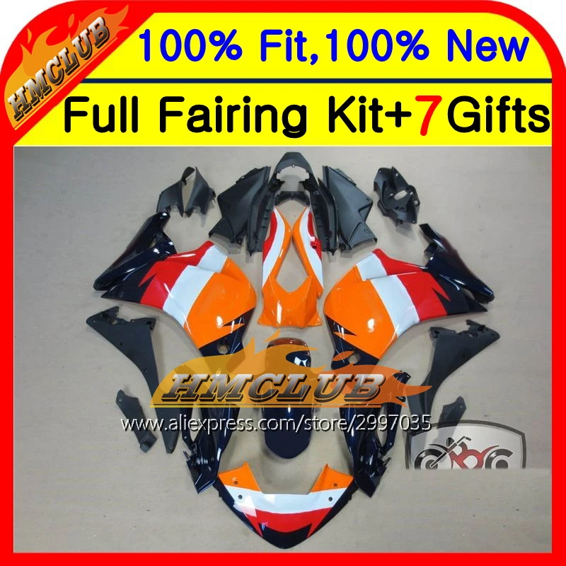 

BodyOrange black For HONDA Injection CBR250R MC41 11-13 11HM13 CBR 250R CBR250 R 11 12 13 2011 2012 2013 Red black Fairing