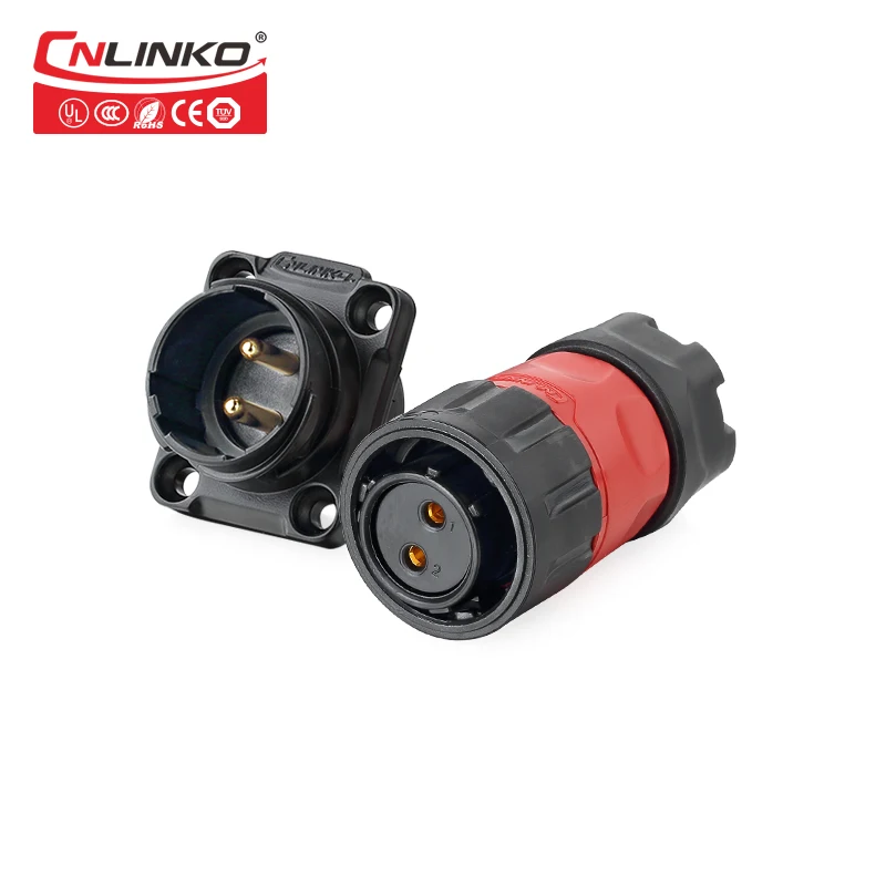 CNLINKO M20 2/3/4/9 pin кабель Электронный провод для восхождения на борт пластиковое Панель крепление, работающего на постоянном токе 12 В/AC 5-20A Водонепроницаемый IP67 разъем 1/4 штык - Цвет: 2Pin