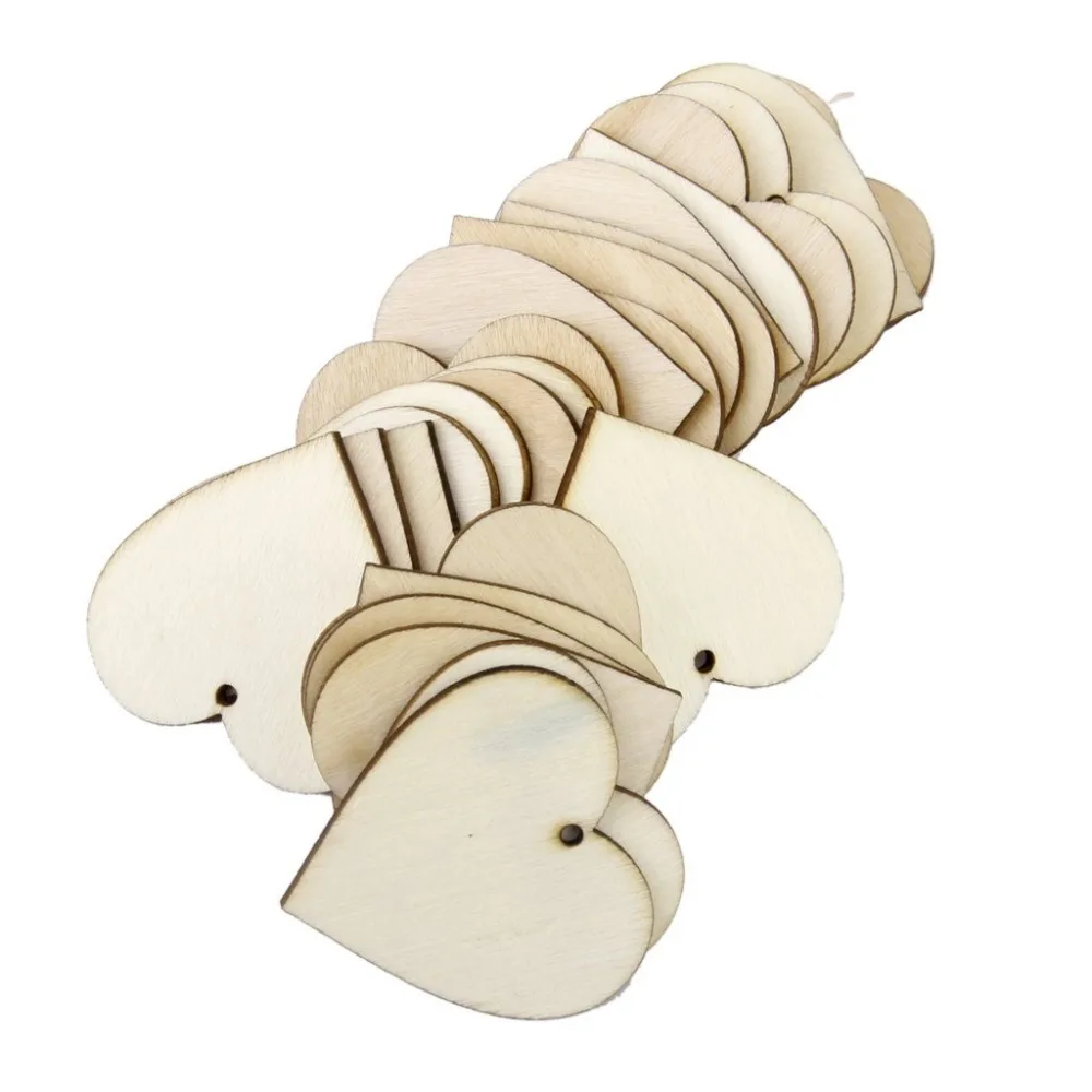 25 шт. пустые деревянные украшения в виде сердца для ремесла DIY Scrapbooking 7NK159|heart