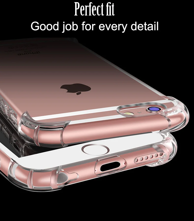 Transparent Shockproof Clear Case Soft TPU Silicone Cover Ultra Thin Mobile Phone for IPhone 11Pro Max X XS 8 6 6s 7 Plus |