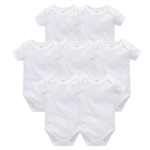3PCS/lot 5PCS/lot 7PCS/lot 8PCS/lot Baby Boy Girl Clothes Short Sleeve Cotton Solid Baby Jumpsuit roupa de bebes Unisex Bodysuit - Цвет: 7HY2209