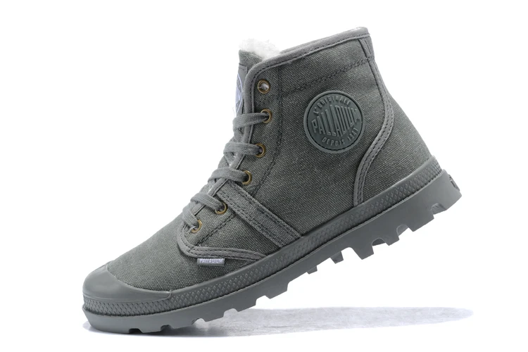 Palladium Pampa плюшевая теплая Повседневная парусиновая обувь ковбойские зимние Туфли без каблуков Для мужчин Военная Униформа армия тактический Ботильоны Zapatos de Hombre