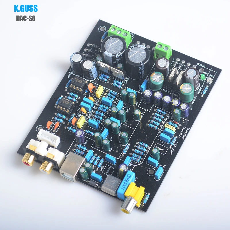 K. GUSS DAC S8 WM8740 * 2 PCM2706 DIR9001 NE5534 USB коаксиальный декодер плата аудио усилитель