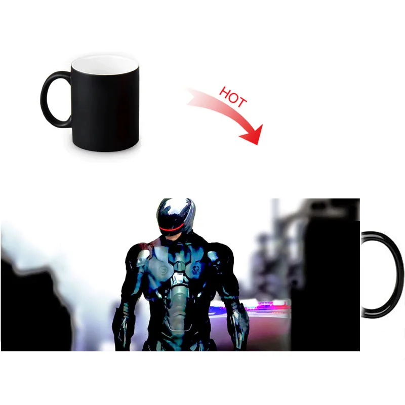 Robocop термоактивная кофейная кружка с изменяющимся цветом на заказ керамические