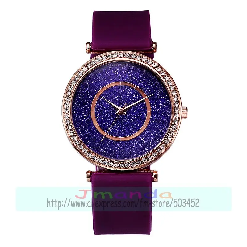 100 шт./лот дизайнерские круглые свободные часы с порошковым циферблатом розовое