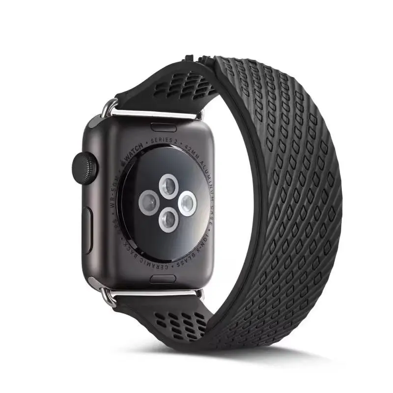 Спортивный сменный Браслет для часов apple watch series 1 2 ремешок iWatch мягкий силиконовый