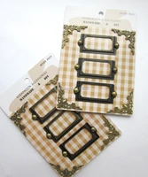 6cardslot scrapbooking decoration plated metal frame tags wbrads and bronze book card holder corner label