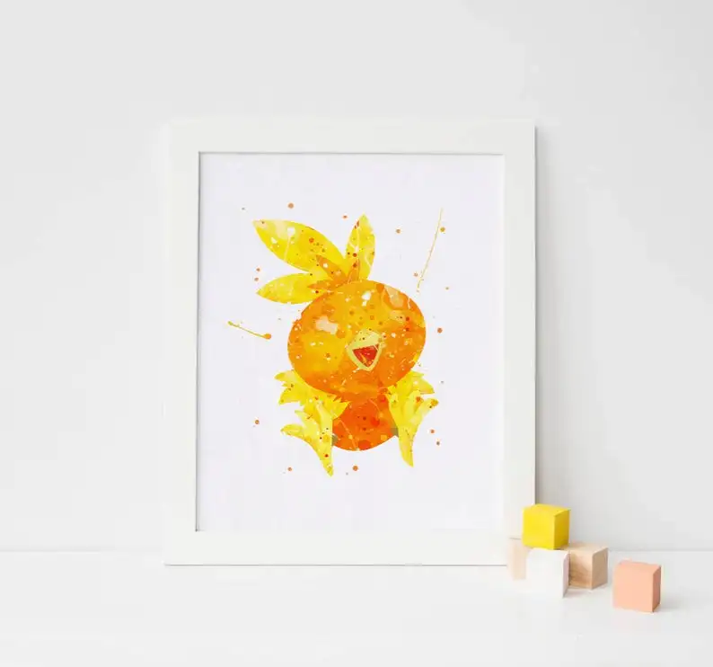 Покемон Torchic печать акварельный плакат домашний декор для детской комнаты