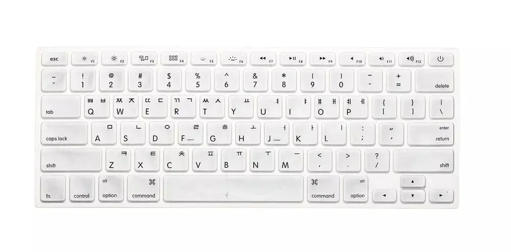 Silver Раскладка корейских букв алфавит наклейки на клавиатуру для Macbook Pro 1" 15" 1" /Macbook Air 13 retina 13 силиконовый чехол на клавиатуру - Цвет: Silver