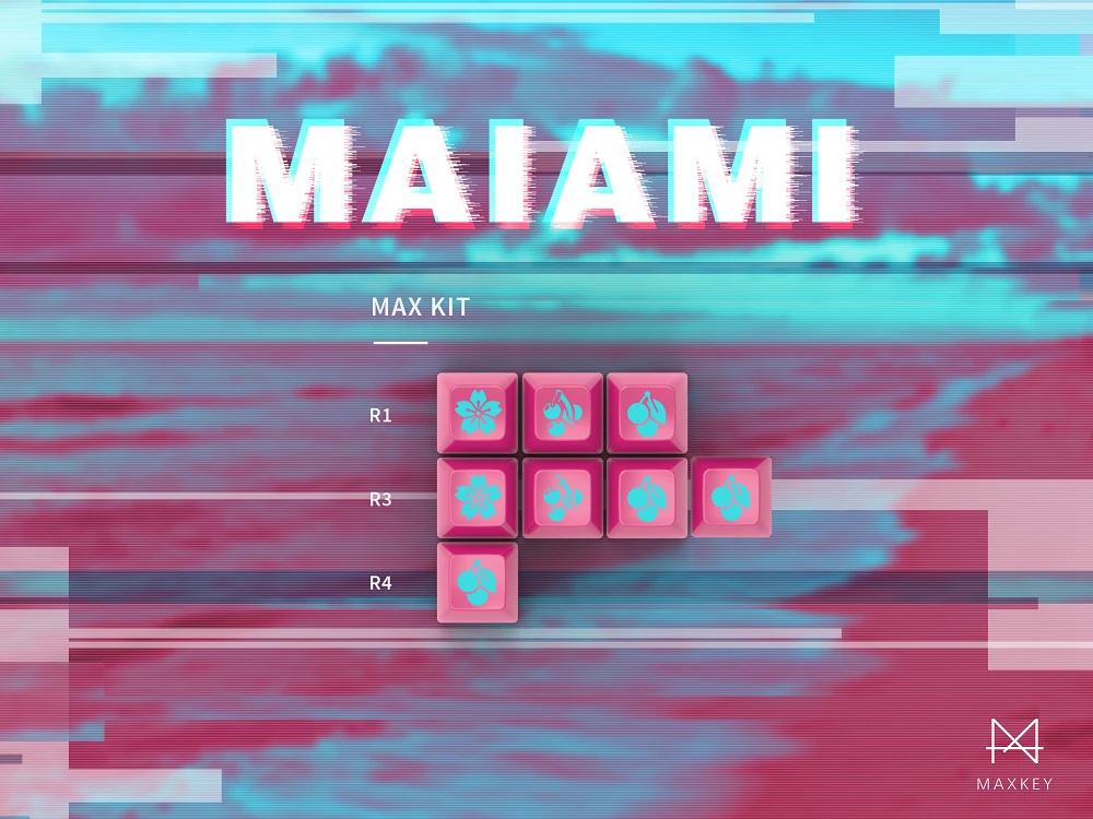 MAXKEY MAIAMI колпачки SA Double shot ABS колпачки для механической клавиатуры подходят kbd75