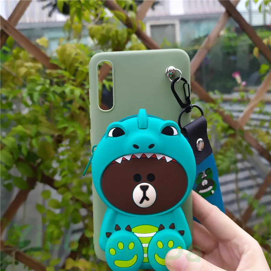 Bear dragon Wallet Для huawei Y5 Lite Y6 Y7 Pro Prime Y9 милый 3D мультяшный кошелек на молнии чехол для телефона мягкий силиконовый чехол сумка Coque Fundas - Цвет: Bear dragon Wallet