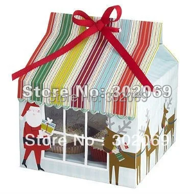 Бесплатная доставка Рождественский дизайн четыре упаковки для торта коробки