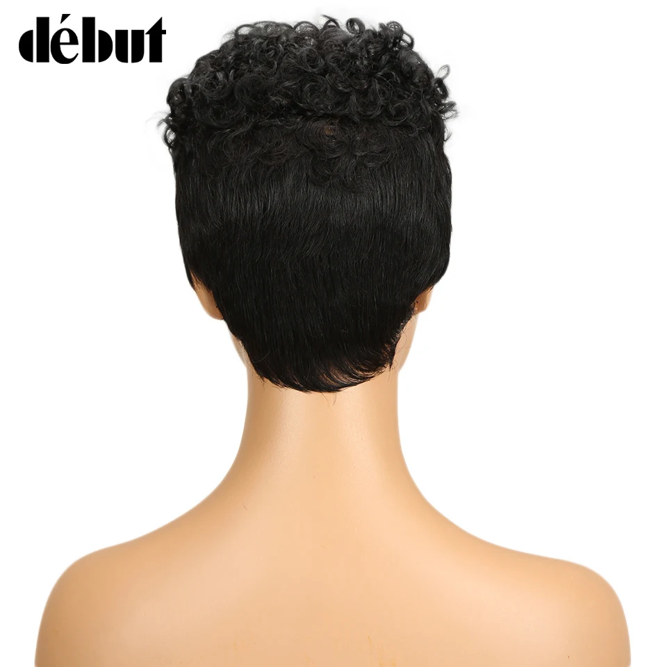 Дебюта парики для чернокожих Для женщин короткие из человеческих волос эффектом