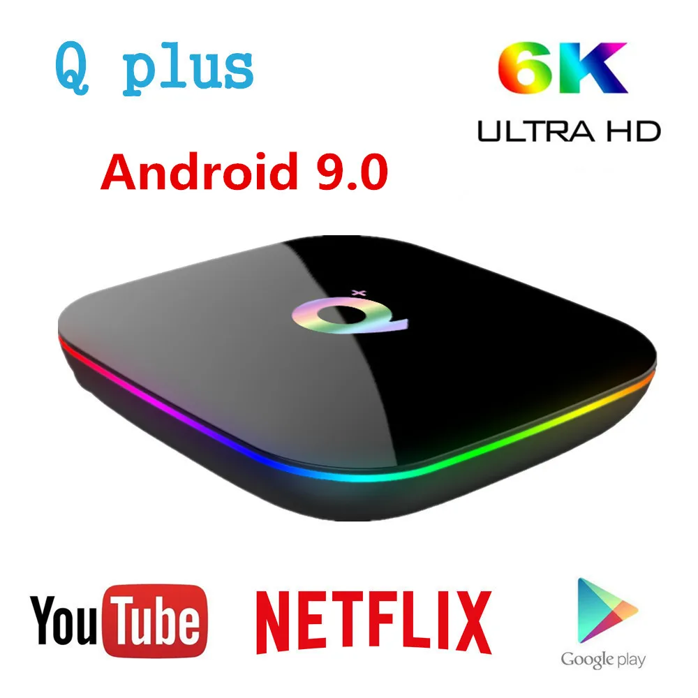 

ТВ-приставка Q Plus на Android 2019, Allwinner H6, 4 ядра, 4 + 32/64 ГБ, 9,0 p, 4K, USB3.0, Netflix