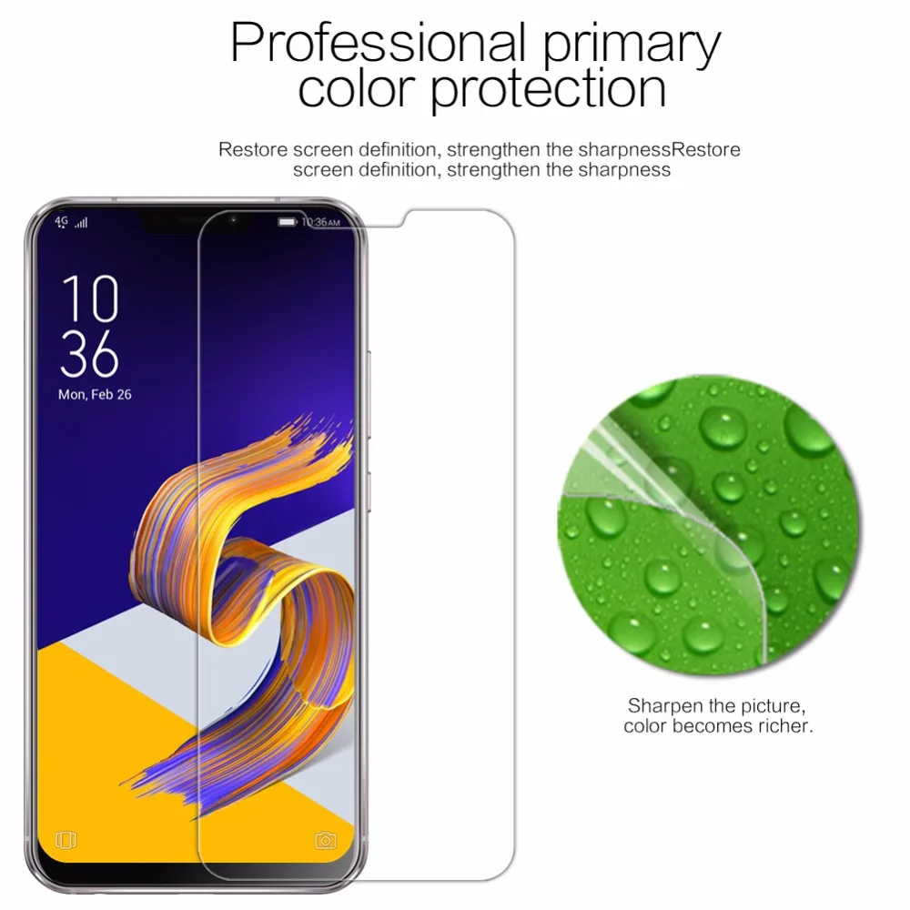 Защитная пленка Nillkin для Asus Zenfone 5 2018 прозрачная/Матовая Мягкая Пластиковая ZE620KL не