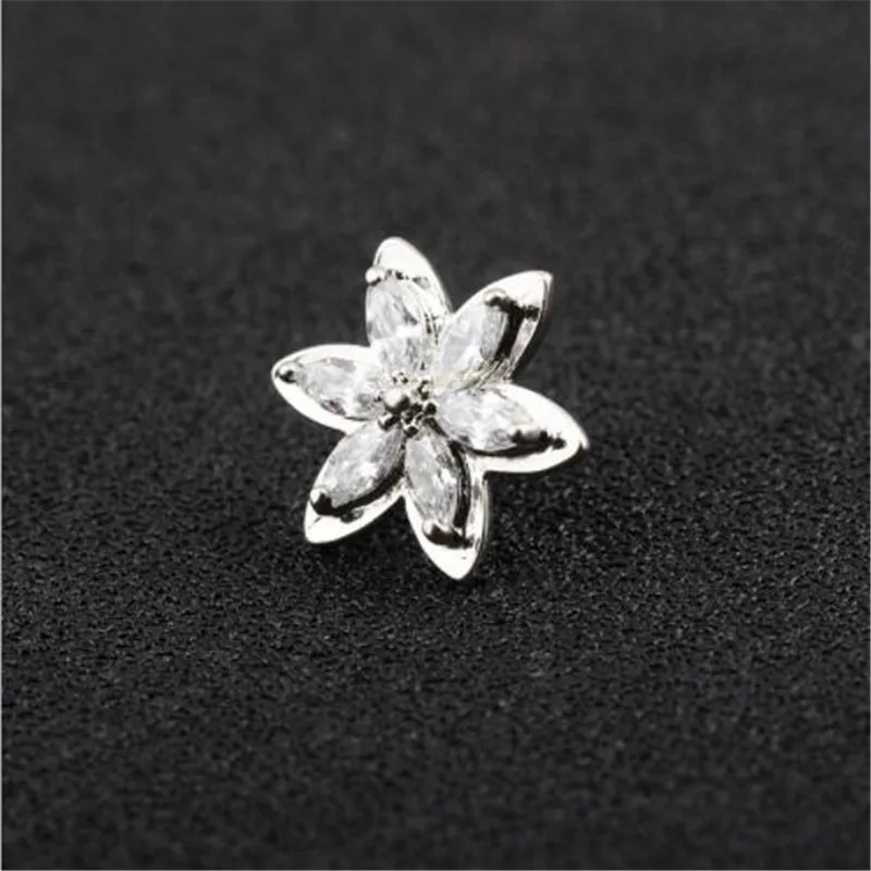 WKOUD Elegant Zircon Flower Brooches for Women Exquisite Collar Brooch Pin Suit Sweater Accessories Fashion Jewelry | Украшения и