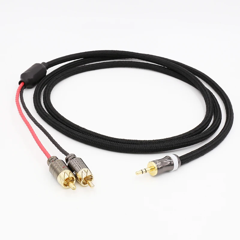 Аудиокабель Hi-Fi 2 rca на 3 5 мм прямоугольный стерео штекер 1 аудиовидео кабель |