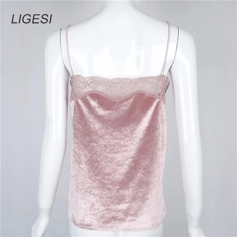 Женский бархатный укороченный топ без рукавов с глубоким V образным вырезом|party