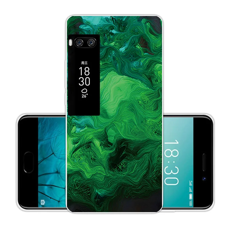 3D чехол для телефона Meizu Pro 7 мягкий силиконовый Pro7 зеленая задняя крышка