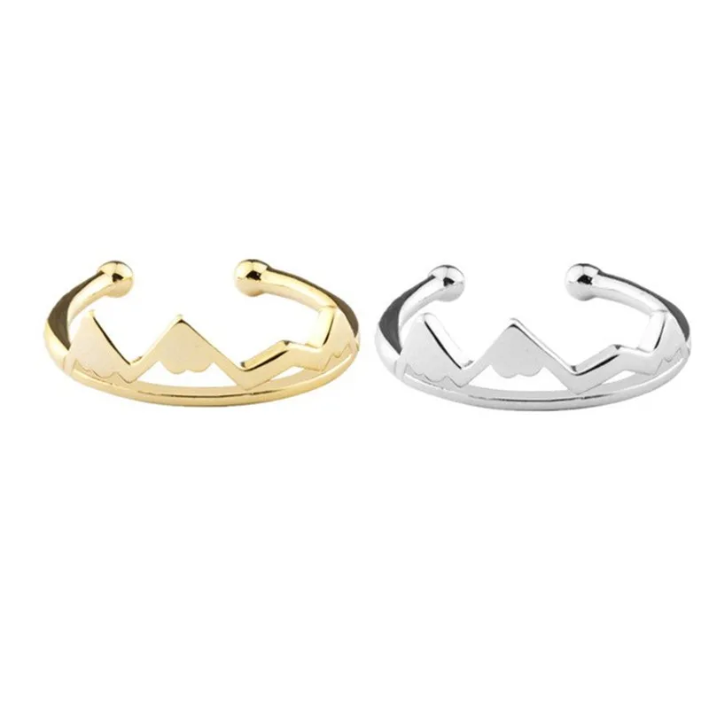 Fashion Wave Adjustable Snow Mountain Rings for Women Climber Outdoor Sports Series Jewelry Stainless Steel Birthday Gift Anillo|ring