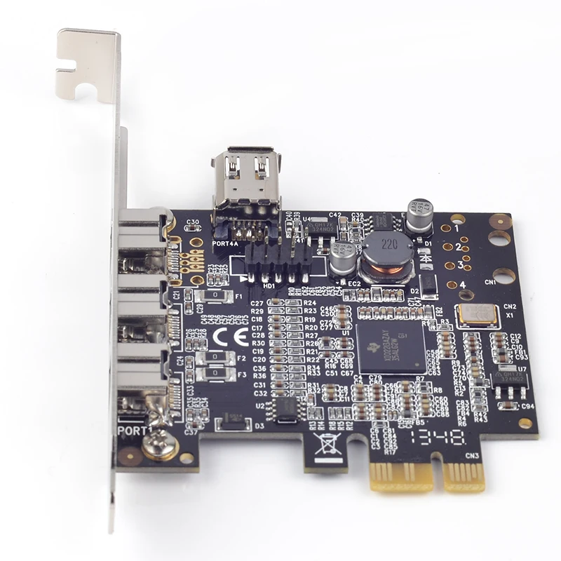PCI express PCI-e x1 к 1394b FireWire контроллер карты 3 внешних + 1 общий внутренний 1394a порты чип