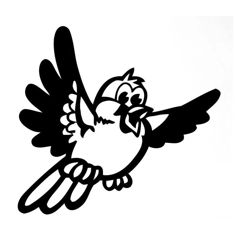 

15.7cm*14.5cm Animal Baby Bird Vinyl Car-Styling Car Sticker Black/Silver S3-5760