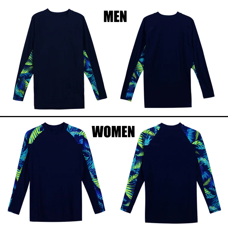 Летняя одежда для плавания пар Rashguard мужчин и женщин купальник с длинным рукавом