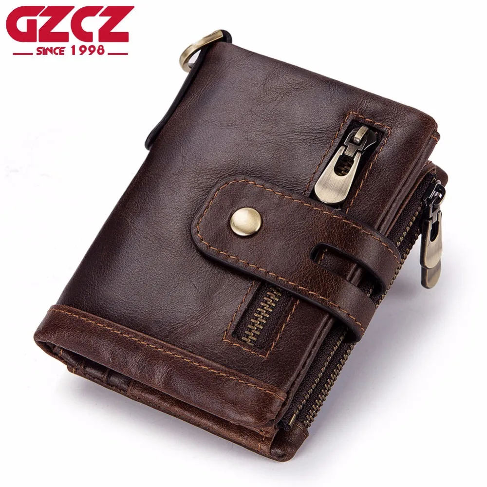 GZCZ 2019 Новый Винтажный Мужской кошелек из натуральной кожи Короткие Кошельки