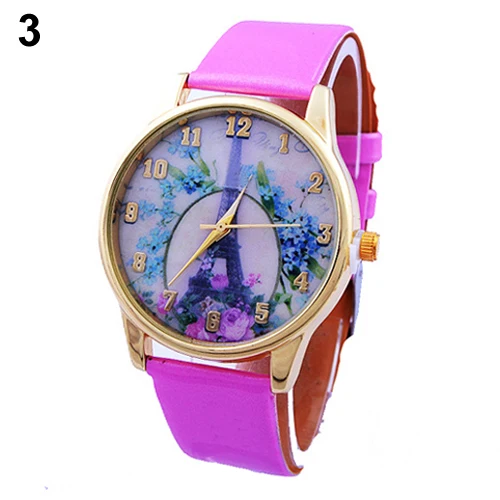 Новый Дизайн платье женское розы Эйфелева башня Искусственная кожа аналоговые