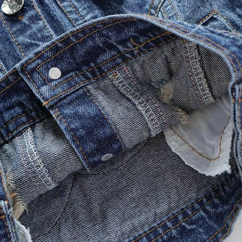 Детские Джинсовые куртки для девочек пальто с длинным рукавом джинсы принтом из