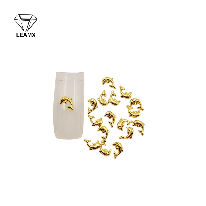 50 шт./пакет Золотой Дельфин 3D нейл арта украшения ручной работы красивая девушка