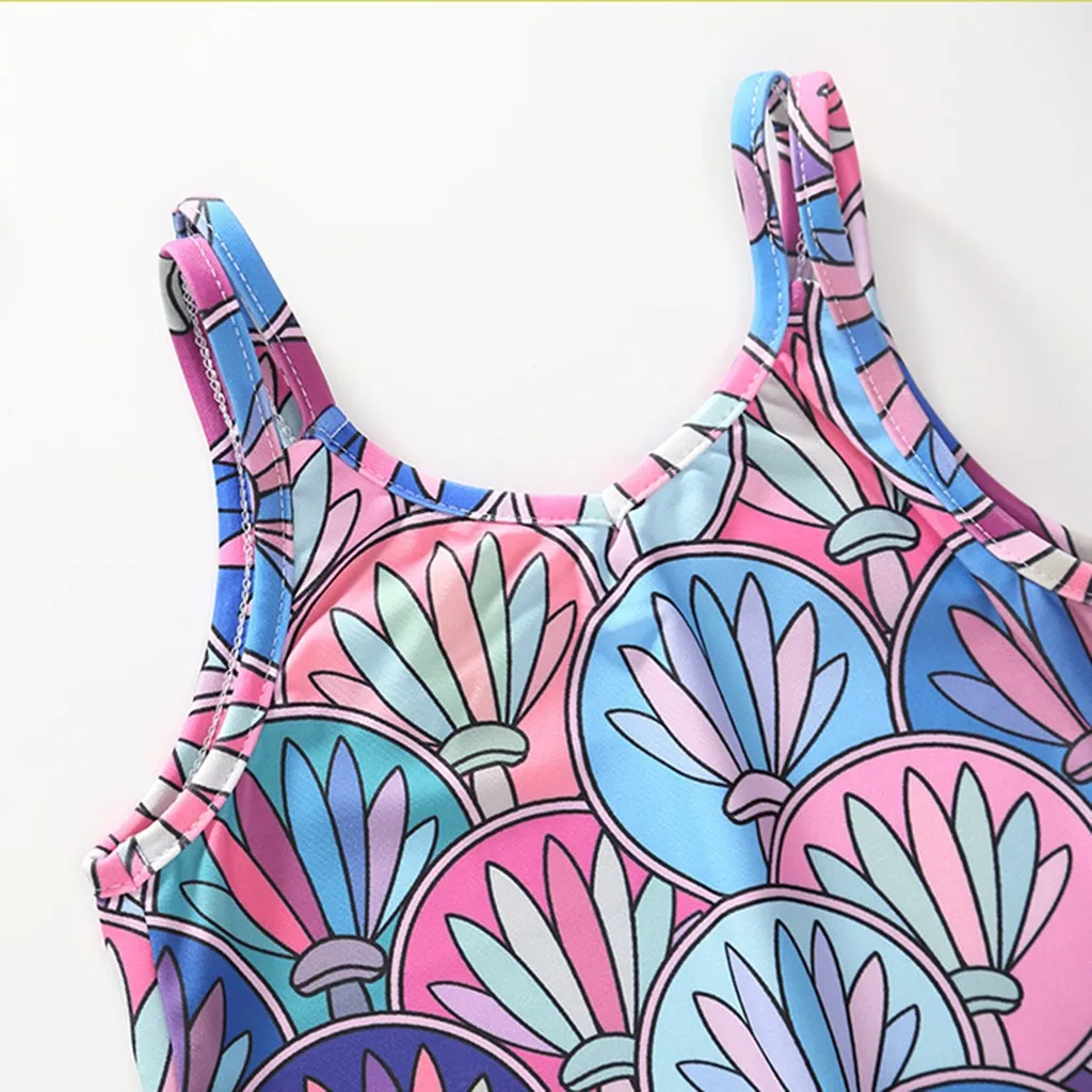 Girls Clothes Kid Baby Child Children Kids Bikini Beach One Piece Print Straps Swimwear Swimsuit | Детская одежда и обувь