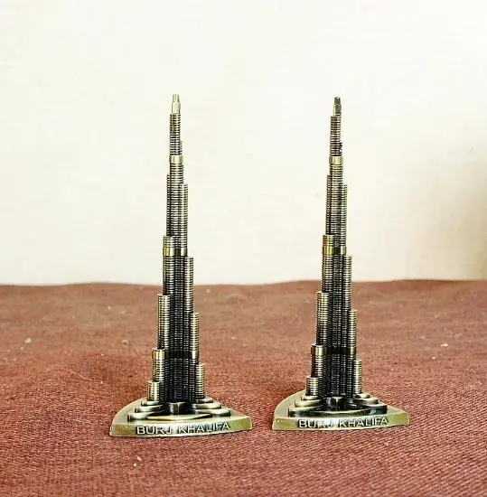 Модель здания Дубая башня Бурдж халифа бронзовые статуэтки металлические
